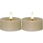 Star trading LED čajová svíčka FLAMME SET/2ks béžová – Zboží Mobilmania