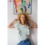 Kojící tričko halenka Milky Waves Mint kr.rukáv – Zboží Dáma