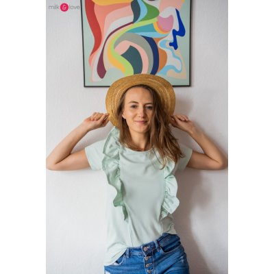 Kojící tričko halenka Milky Waves Mint kr.rukáv – Zboží Dáma