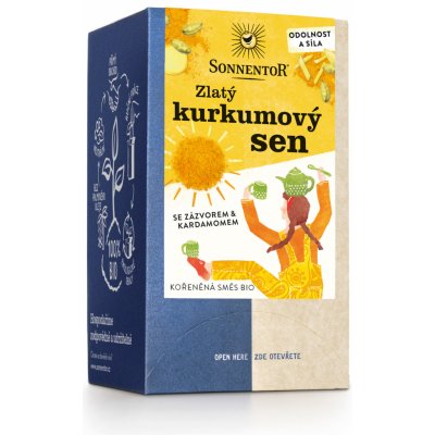 Sonnentor Zlatý kurkumový sen bio porcovaný dvoukomorový 36 g – Zbozi.Blesk.cz