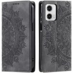 Vsechnonamobil 80918 ART MANDALA Peněženkový kryt pro Motorola Edge 50 Fusion šedý – Sleviste.cz
