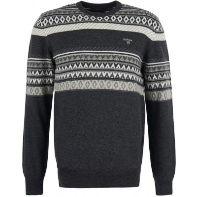 Barbour hřejivý vzorovaný svetr na zimní měsíce Winterborne Fairisle Sweatshirt – Zboží Mobilmania