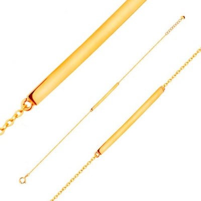 Šperky eshop ze žlutého zlata lesklý úzký pásřetízek z oválných oček S2GG137.18