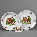 CZ Dětská jídelní sada porcelán PERNÍKOVÁ CHALOUPKA 3 ks – Sleviste.cz