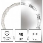 Emos D3C02 LED vánoční nano řetěz stříbrný 4 m venkovní i vnitřní studená bílá časovač 230VA – Hledejceny.cz