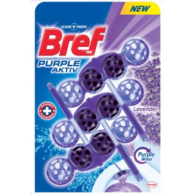 Bref WC Purple Aktiv WC blok v kuličkách vůně Levandule Lavender 3 x 50 g – Hledejceny.cz