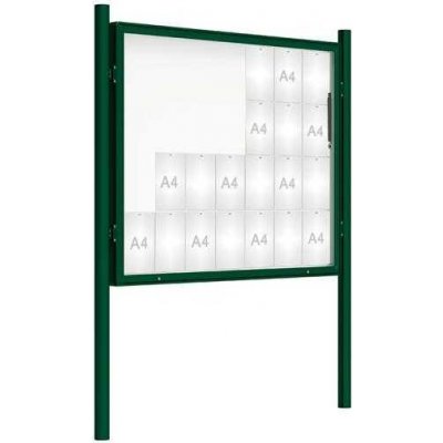 PROCITY Venkovní vitrína model 2000 28 x A4, zelená, včetně sloupků | Zboží Auto