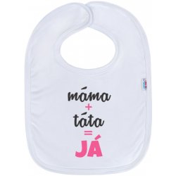 New Baby bavlněný bryndák máma+táta=JÁ růžový