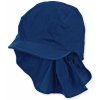Dětská čepice Sterntaler čepice plátno uni UV 50+ jednobarevná s kšiltem a plachetkou tmavě modrá