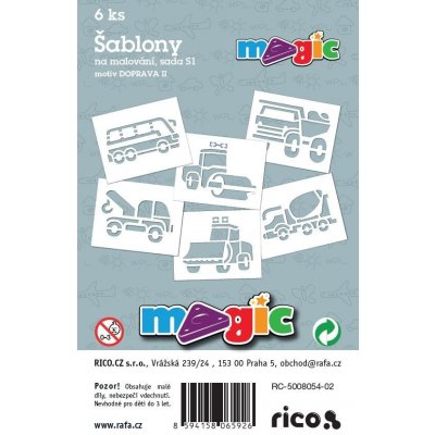 Papírové šablony sada S1 DOPRAVA II – Zboží Mobilmania