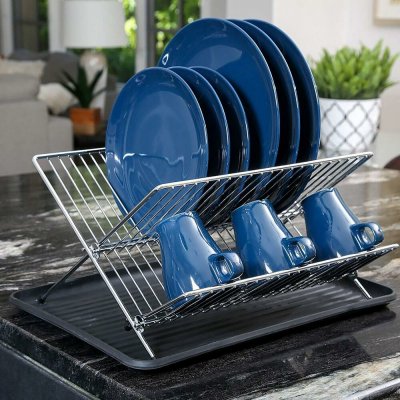 Nerezový odkapávač na nádobí s tácem – Zboží Dáma