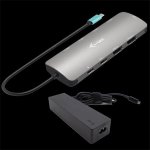 i-Tec USB-C Metal Nano 2x Display Docking Station with PD 100 W + Charger 100W C31NANOHDM2D100 – Zboží Živě