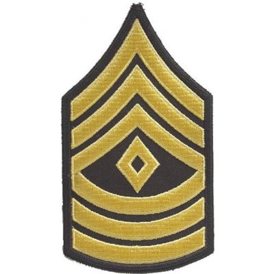 Nášivka: Hodnost US ARMY rukávová First Sergeant | černá | žlutá – Zbozi.Blesk.cz
