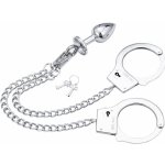 Policejní Pouta Sexys na ruce uzamykatelná s análním kolíkem bílý kamínek – Sleviste.cz