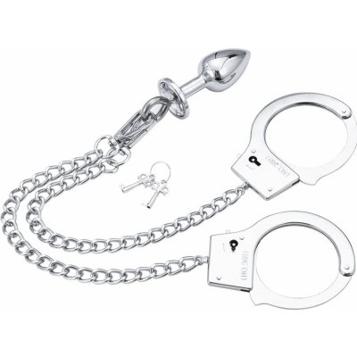 Policejní Pouta Sexys na ruce uzamykatelná s análním kolíkem bílý kamínek – Sleviste.cz