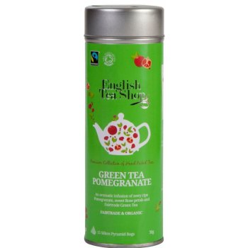 English Tea Shop ZELENÝ ČAJ S GRANÁTOVÝM JABLKEM BIO A FAIRTRADE 15 čajových pyramidek