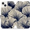 Pouzdro a kryt na mobilní telefon Apple Mobiwear - Apple iPhone 14 Plus - VA41S Béžové květy na modré