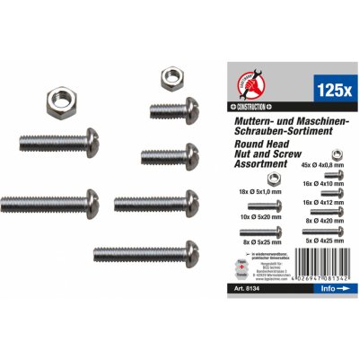 Šrouby a matice M4 a M5, sada 125 dílů - BGS 8134 – Zbozi.Blesk.cz