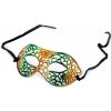 Karnevalový kostým maska škraboška metalická 3 zelená zlatá