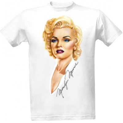 Tričko s potiskem Marilyn Monroe s podpisem pánské Bílá – Zbozi.Blesk.cz