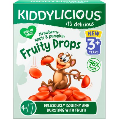 Kiddylicious Ovocné želé bonbónky jahoda, jablko a dýně 4 x 16 g – Zboží Dáma