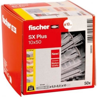 Fischer SX Plus 10x50 mm (balení 50 ks) - rozpínací hmoždinky – Sleviste.cz