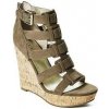 Dámské kotníkové boty Guess boty Tyfany Gladiator Wedge Sandals medium brown fabric