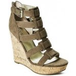 Guess boty Tyfany Gladiator Wedge Sandals medium brown fabric – Hledejceny.cz