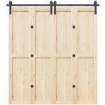 Sada příslušenství pro posuvné dveře 200 cm ocelová černá – Zbozi.Blesk.cz