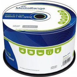 MediaRange DVD-R 4,7GB 16x, cakebox 50ks (MR444)