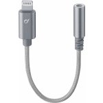 Extra odolný adaptér Cellularline Music Enabler z konektoru Lightning na 3,5 mm jack, MFI certifikace, šedý – Zboží Živě