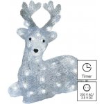 Emos DCFC06 LED vánoční jelínek 27 cm venkovní i vnitřní studená bílá časovač – Zbozi.Blesk.cz