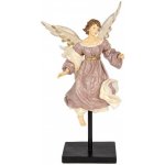 Clayre & Eef Růžovo-béžová antik dekorace anděl na podstavci - 23*21*42 cm – Hledejceny.cz