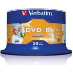 Verbatim DVD-R 4,7GB 16x, AZO, printable, spindle, 50ks (43533) – Hledejceny.cz