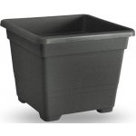 Nohel Garden květináč QUADRATO plastový antracitový 27x27x21 cm – Zboží Mobilmania
