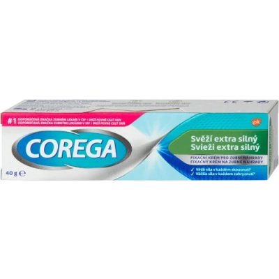 Corega Fresh Extra Strong svěží extra silný fixační krém pro zubní náhradu 40 g – Zbozi.Blesk.cz