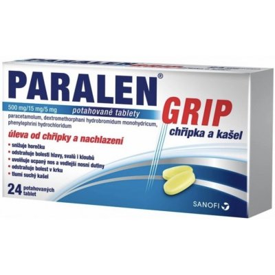 PARALEN GRIP CHŘIPKA A KAŠEL POR 500MG/15MG/5MG TBL FLM 24 – Zboží Dáma