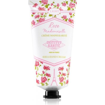 Institut Karité Paris Rose Mademoiselle Shea Hand Cream lehký krém na ruce s bambuckým máslem tube + box 75 ml