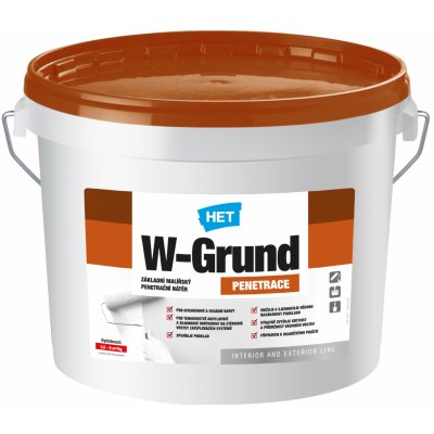 HET W - GRUND Základní pigmentovaný penetrační nátěr Velikost: 5 kg – Sleviste.cz