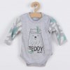 Kojenecké body New Baby Kojenecké body s bočním zapínáním Wild Teddy Šedá