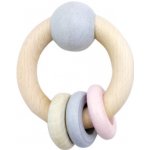 HESS Round Rattle Ball & Prsteny růžové – Zboží Mobilmania
