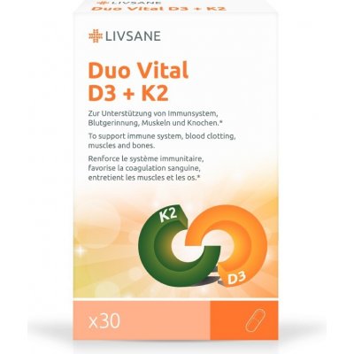 Livsane Vitamin D3 + K2 na vitalitu 30 kapslí