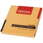 Samolepicí blok OPTIMA 75 × 75 mm, neonově oranžový, 100 listů, 122934 – Hledejceny.cz