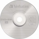 Verbatim DVD+RW 4,7GB 4x, SERL, cakebox, 25ks (43489) – Zboží Mobilmania