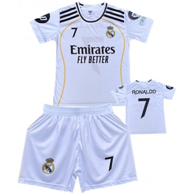 Numberoplus Premium dětský fotbalový dres Komplet Real Madrid FC 2025/2026 -Cristiano Ronaldo.CR7 Fly Better – Zboží Dáma
