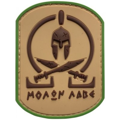 WARAGOD nášivka Molon Labe Spartan Battle Worn PVC Patch Multicam – Zboží Dáma