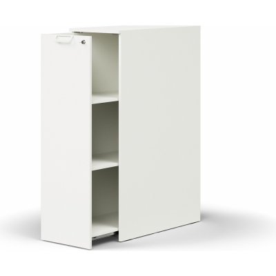 QBUS, Výsuvná skříňka levá, s úchytkou, 1250x400x800 mm, bílá – Zboží Mobilmania