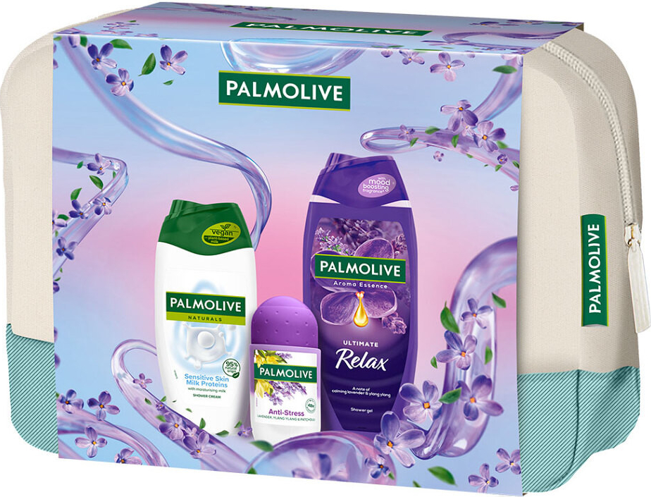 PALMOLIVE Aroma Essence Relax dárková sada sprchový gel 500 ml + mýdlo 250 ml + antiperspirant roll-on 50 ml