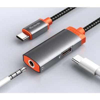 USB-C na Mini jack 3,5 m + USB-C adaptér Mcdodo CA-0500, PD 60W (černý) – Zboží Živě