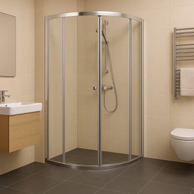 H K Čtvrtkruhový sprchový kout PURE S4 90x90 s dvoudílnými posuvnými dveřmi PURES490 – Zbozi.Blesk.cz